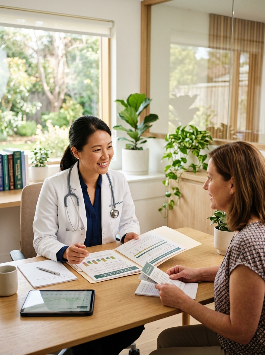 healthcare professional discussing responsible blood sugar supplement use