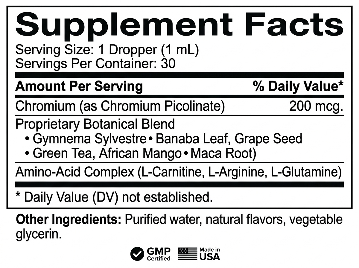 Hawaiian Harmony official Supplement Facts and ingredients label panel